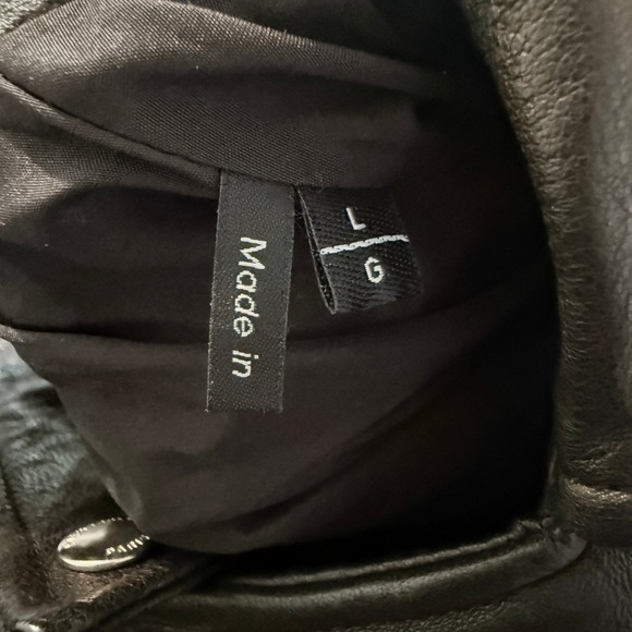 The Kooples Paris Mens Black Leather & Down Biker Hooded Jacket Size L MSRP $810 - Picture 5 of 16